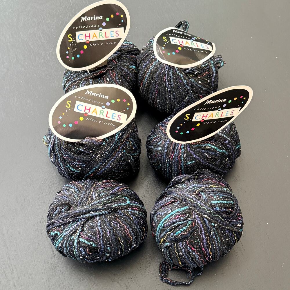 Stacy Charles Marina Yarn Shade 6 Lot 3458 Lot of 6 Novelty Metallic Italy